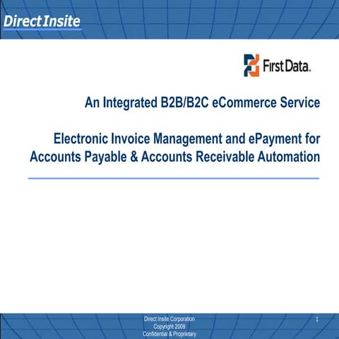 Direct Insite   First Data   An Integrated B2 B B2 C E Commerce Serpayments.P...