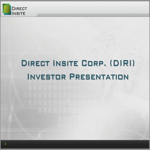 Direct Insite Presentation December 2013