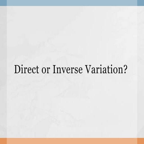 Direct inverse variation