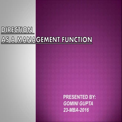 Direction as a management function