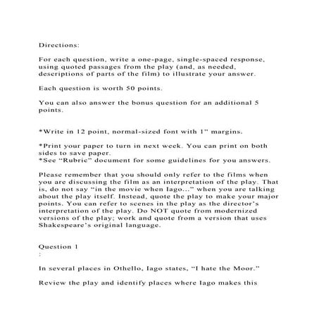 DirectionsFor each question, write a one-page, single-spaced .docx