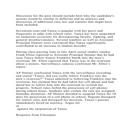 Directions for the post should include howwhy the candidates actio.docx