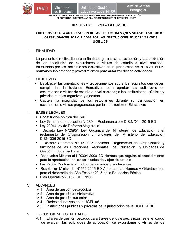 Directiva permisos de estudio 2016