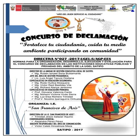 Directiva 027 2017 ugel satipo concurso de declamacion rhm