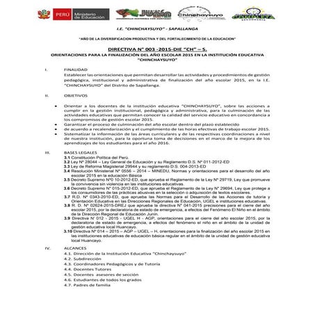 Directiva 03 finalizacion 2015