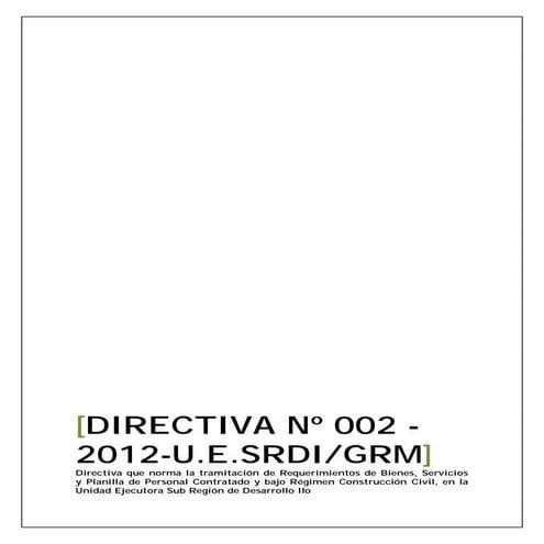 Directiva requerimientos b y s, planillas