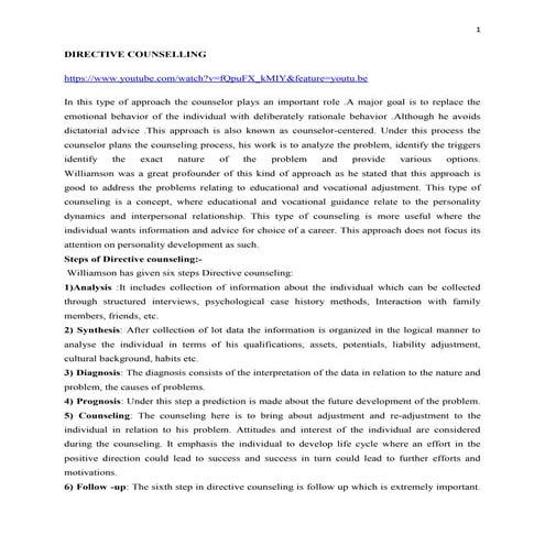 Directive counseling | PDF