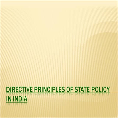 Directive principles of state policy in india