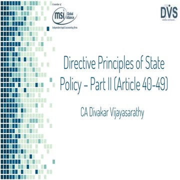 Directive principles of state policy part ii | PPT