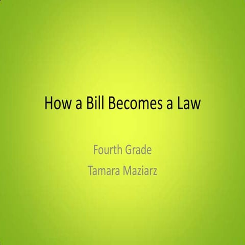 How a Bill becomes a Law? | PPT