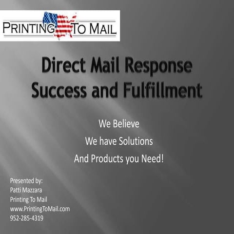 Direct mailresponsesuccessandfulfillment
