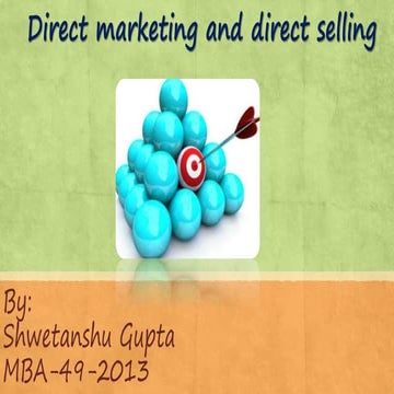 Direct marketing and direct selling