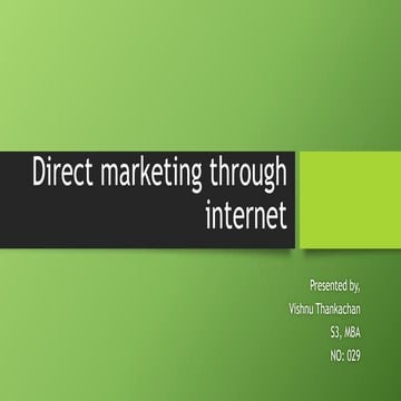 Direct marketing through internet