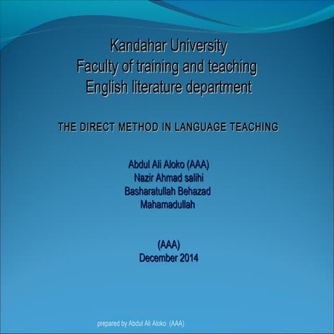 principles of teaching Direct method 1