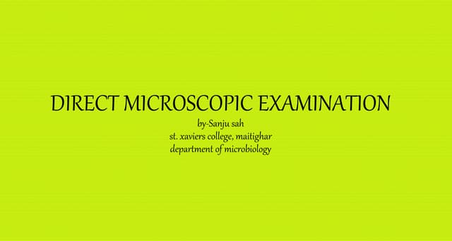 Direct microscopic examination