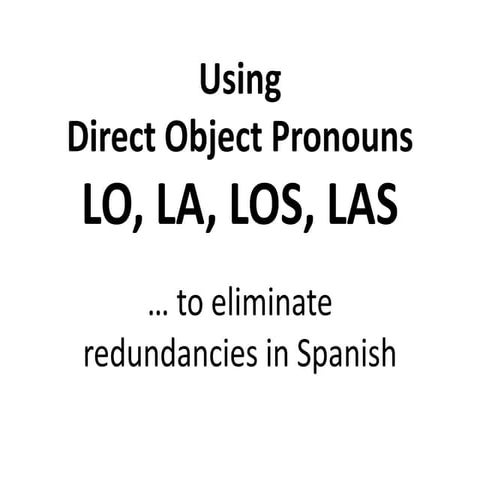 Direct object pronouns