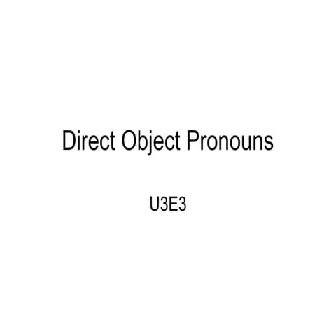 Direct objects ppt #2 rainforest game