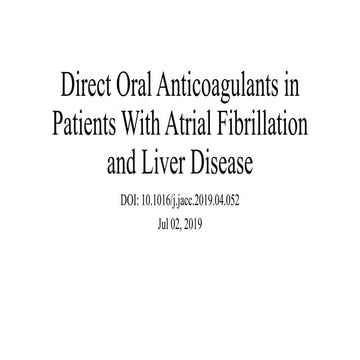 Direct Oral Anticoagulants in Patients With Atrial Fibrillation and ...