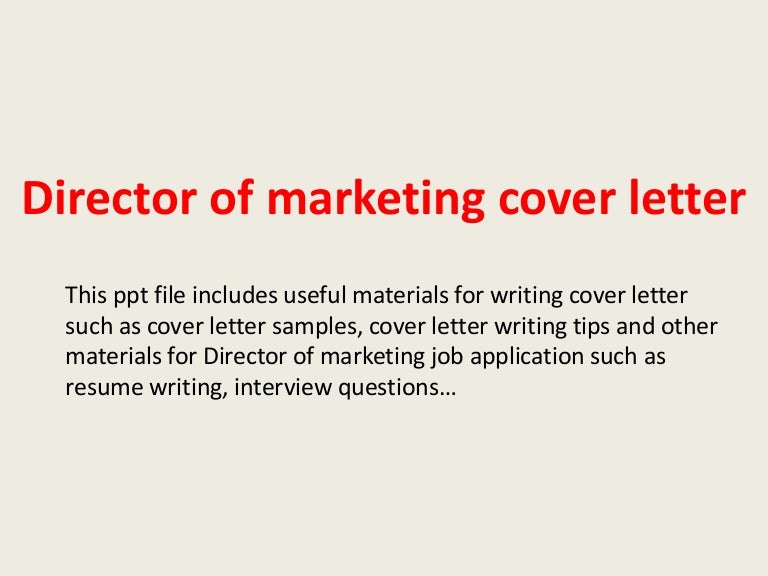 director of marketing cover letters