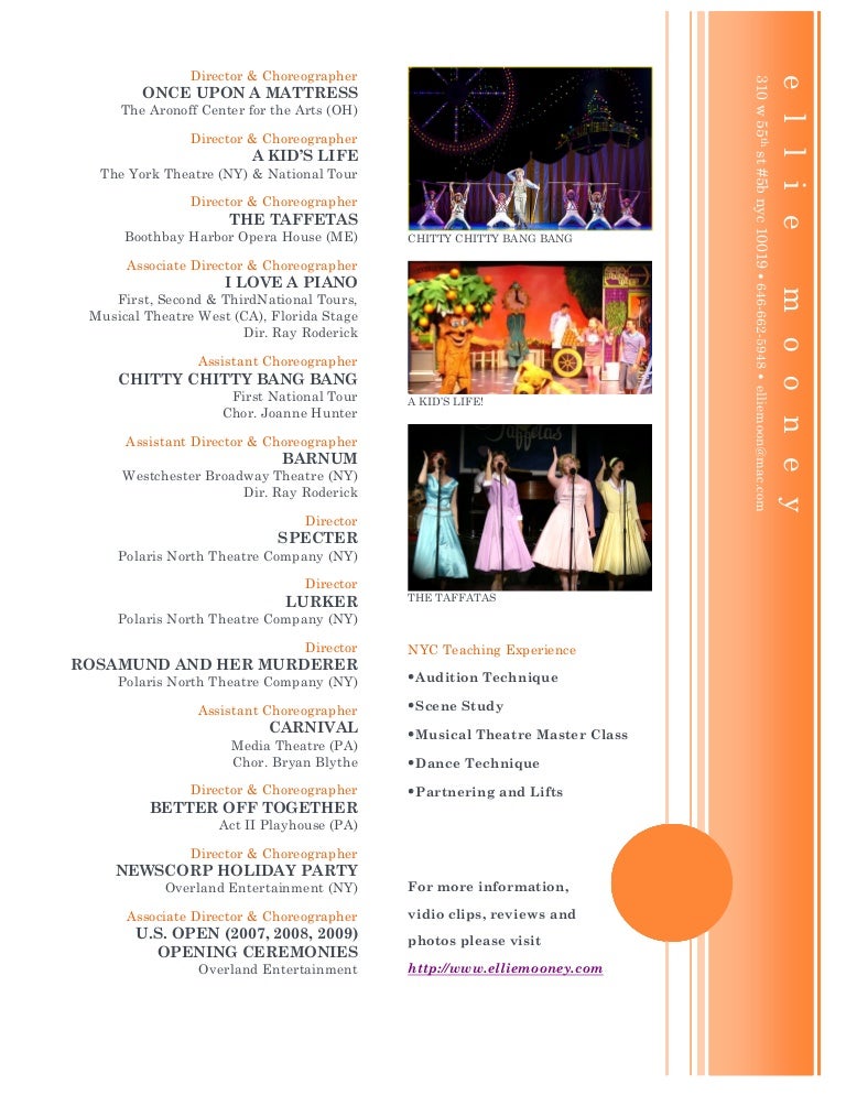 director choreographer resume
