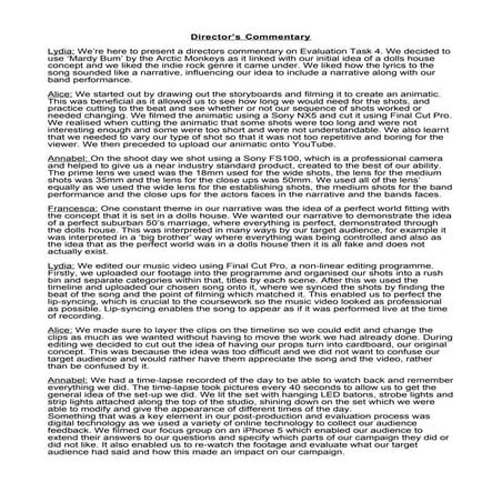 Director's commentary | DOC