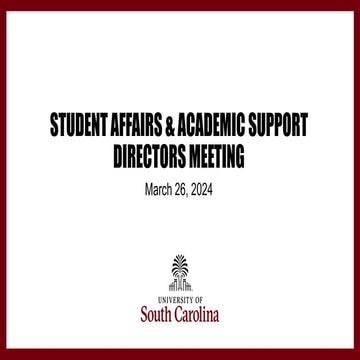 March 2024 Directors Meeting, Division of Student Affairs and Academic ...