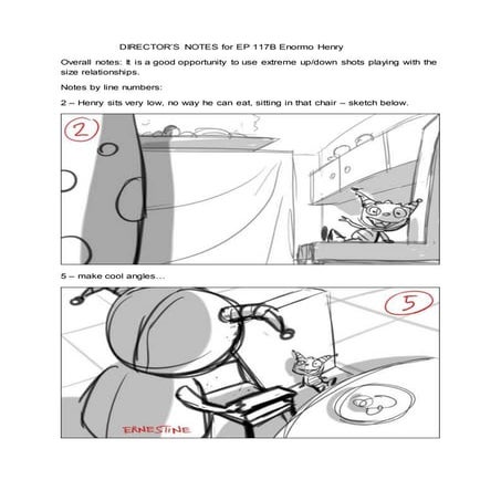 Director's notes for Ep117B enormo henry (Henry Hugglemonster) | DOCX