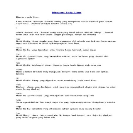 Directory pada linux
