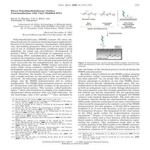 Direct Poly(Dimethylsiloxane) Surface...