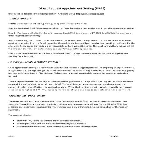 Direct Request Appointment Setting Model