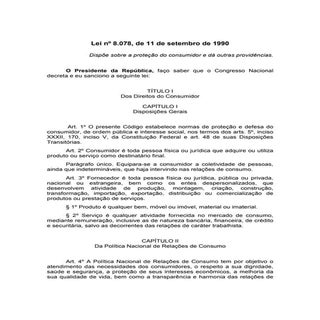 Direitos do consumidor lei 8078 09 ...