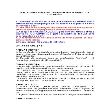 Diretrizes que devem nortear nossa pauta