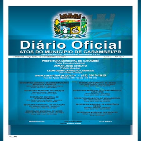 Diário ofical de carambeí de nr.80 2017 de 5-9-2017