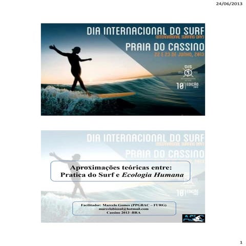 Aproximações teóricas entre a prática do Surf e Ecologia Humana