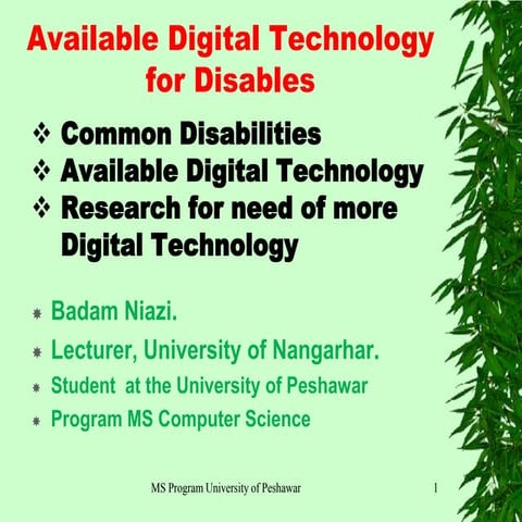Disabilities and using of digital technology