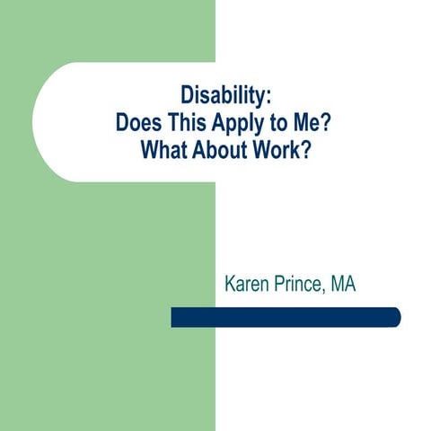 Disability: Does this apply to me and my work? | PPT
