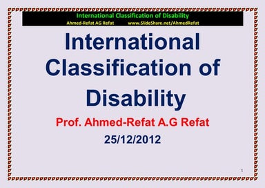 Disability :Current Concepts