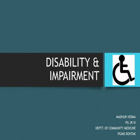 Disability and impairment