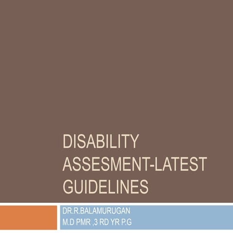 Disability assesment latest gudelines | PPTX