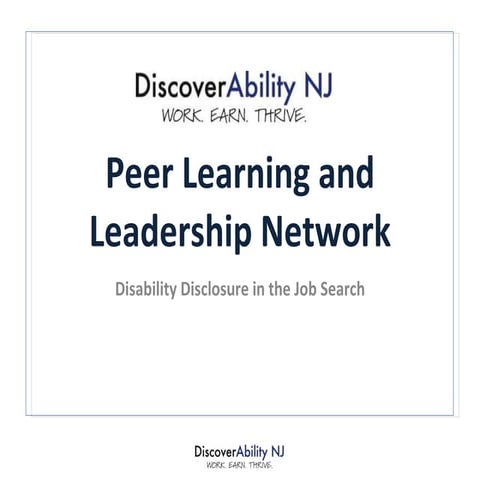 Disability Disclosure in Job Search