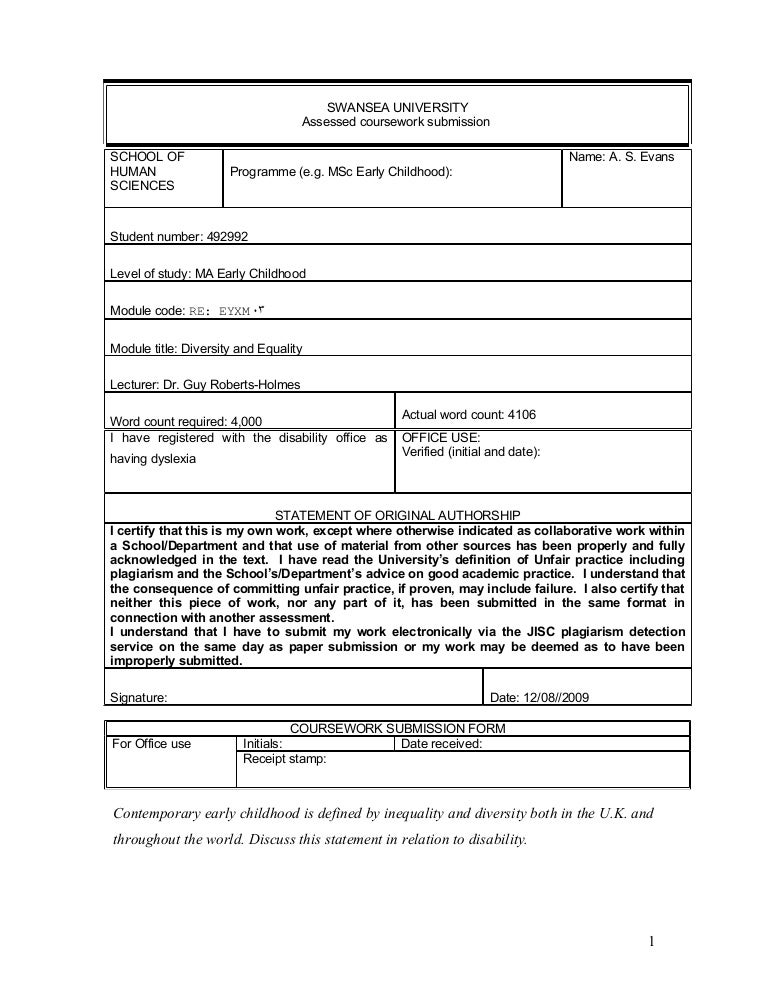 Disability essay