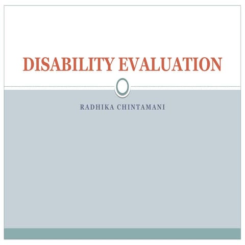 Disability evaluation