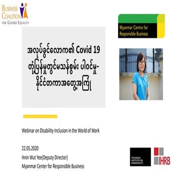 How are Persons with Disabilities in Myanmar Experiencing Covid-19, Including...
