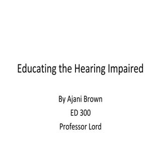 Disability presentation