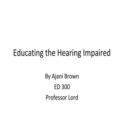 Disability presentation