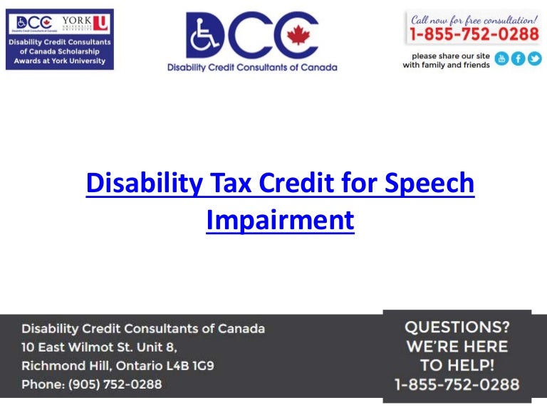 Disability Tax Credit for Speech Impairment