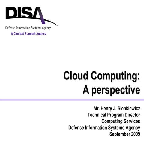 Disa CSD Cloud Brief Sept 2009 Hjs