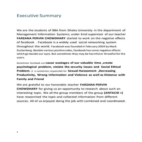 Disadvantages of fb final