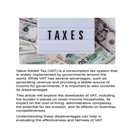 _Disadvantages of Value Added Tax (VAT)_ Burden, Cost of Living, Complexity, ...
