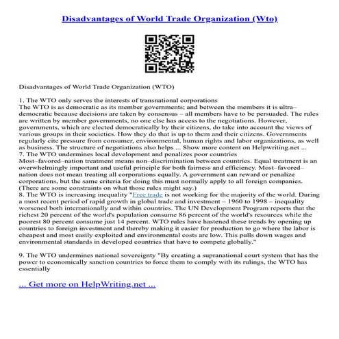 What Are The Disadvantages Of Wto? – JPUOYG